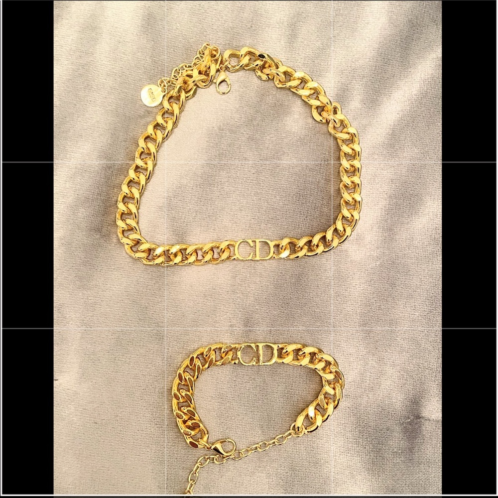 CD Choker Necklace & bracelet set